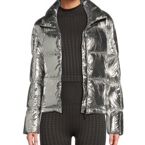 ANTONIO MELANI Metallic Silver Puffer Jacket